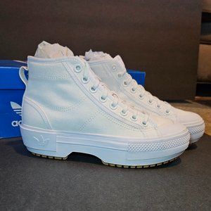 Adidas White Platform Sneakers Nizza Trek Size 7 Womens